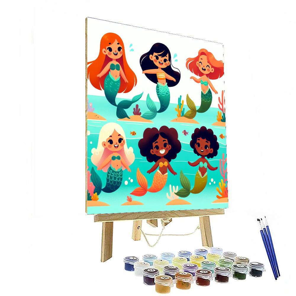 Mermaid Lagoon Laughter Painting By Numbers Kit