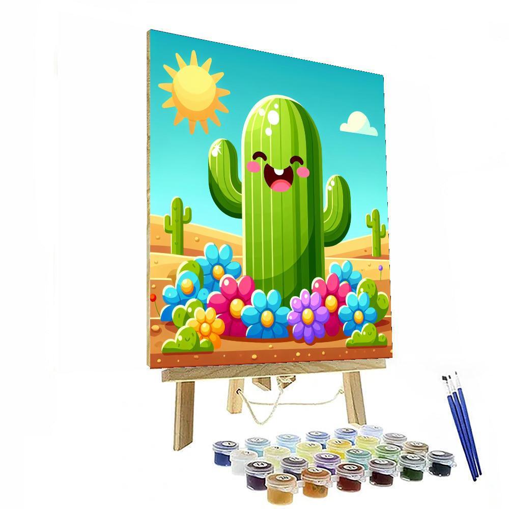 Happy Cactus Number Painting