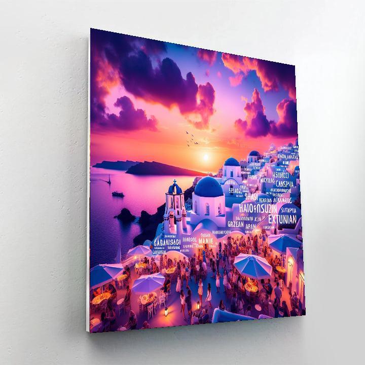 Santorini Sunset Festival - Greece Paint By Color