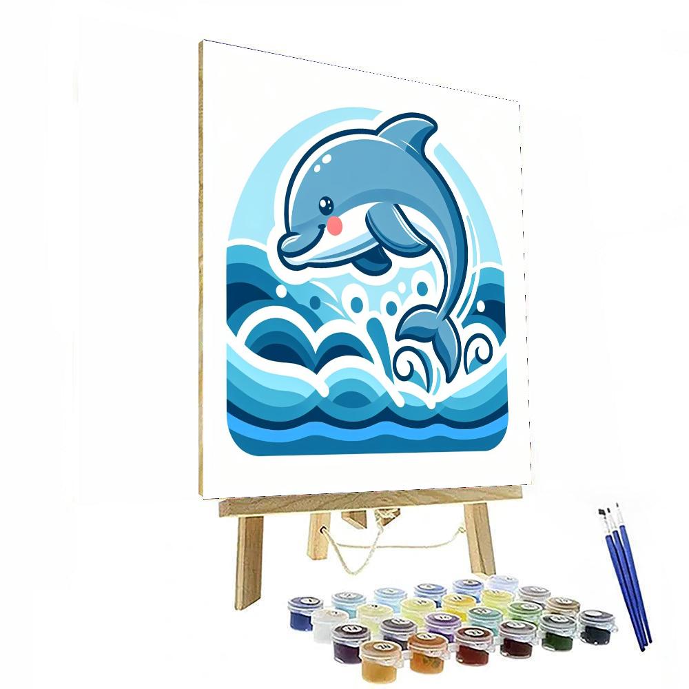 Merry Dolphin Splash Number Painting