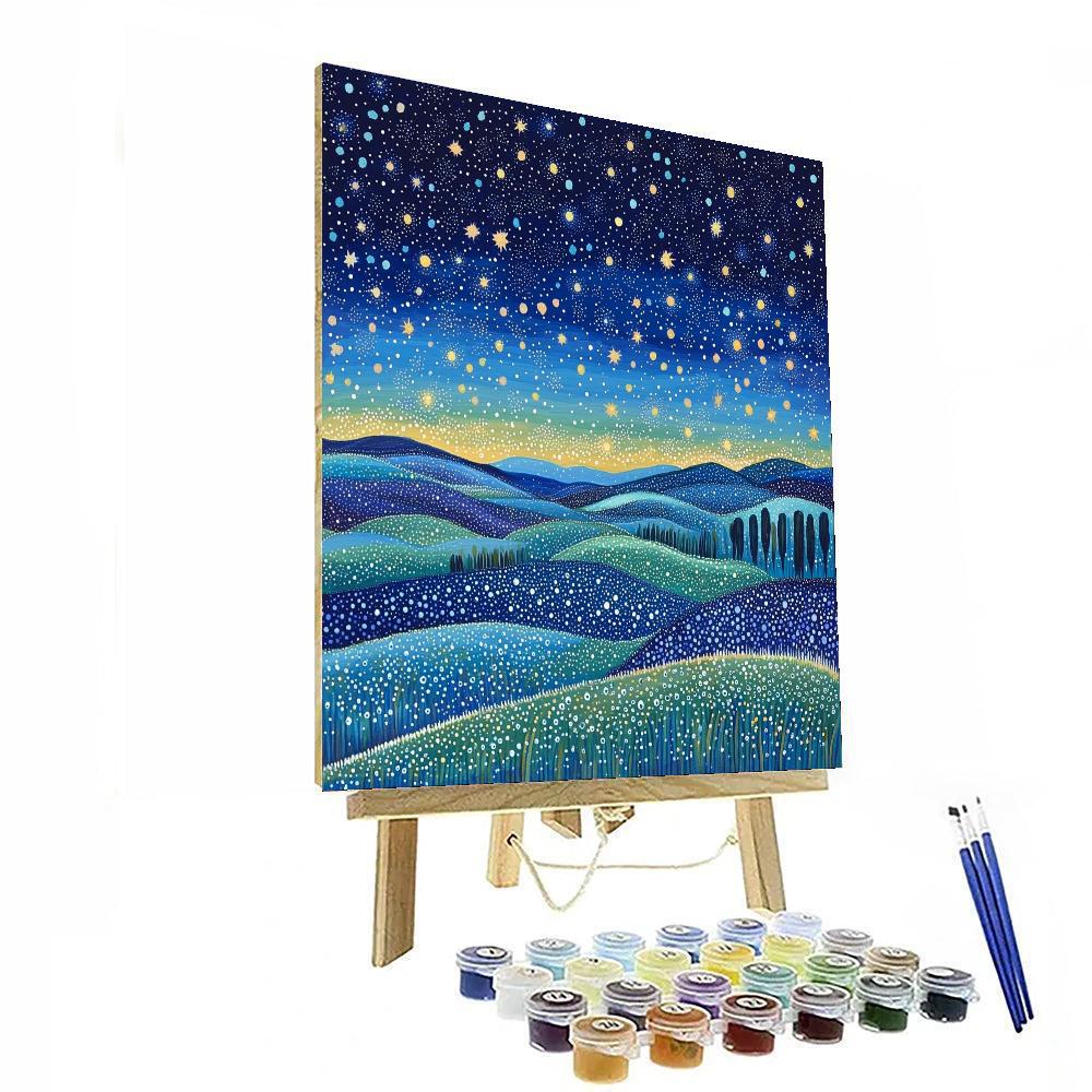 Georges Seurat Inspired Aurora Of The Cosmic Meadow  Paint By Numbers Kits