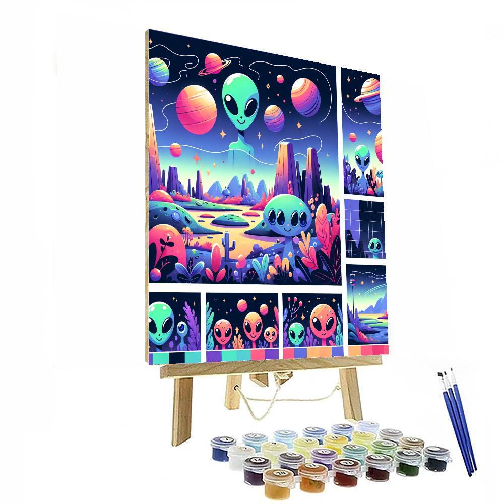 Adventurous Alien Planet Paint By Numbers Art
