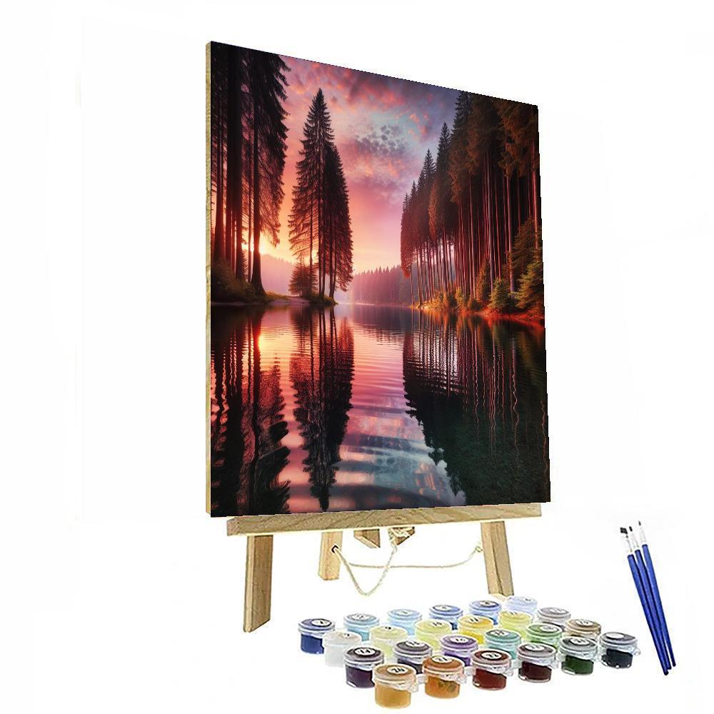 Idyllic Lakeside Reflection Paint By Numbers Kits