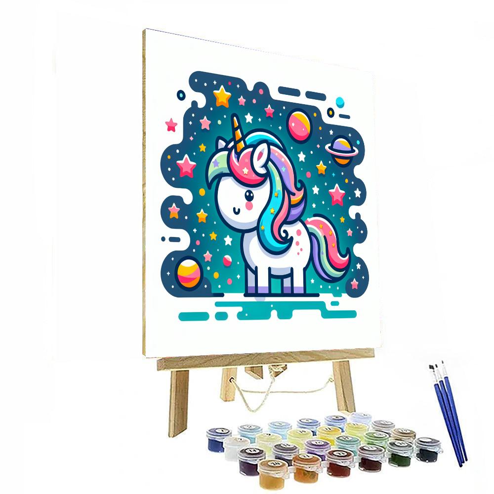 Space Unicorn Exploration Paint By Numbers Art