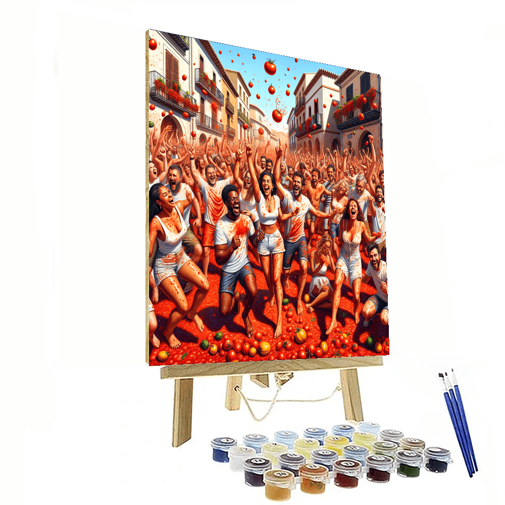 La Tomatina Festival Number Painting