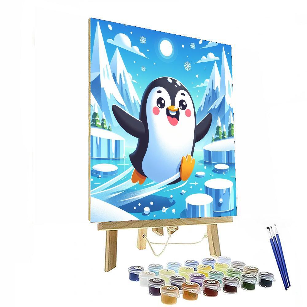 Playful Penguin Adventure Painting Number Kit
