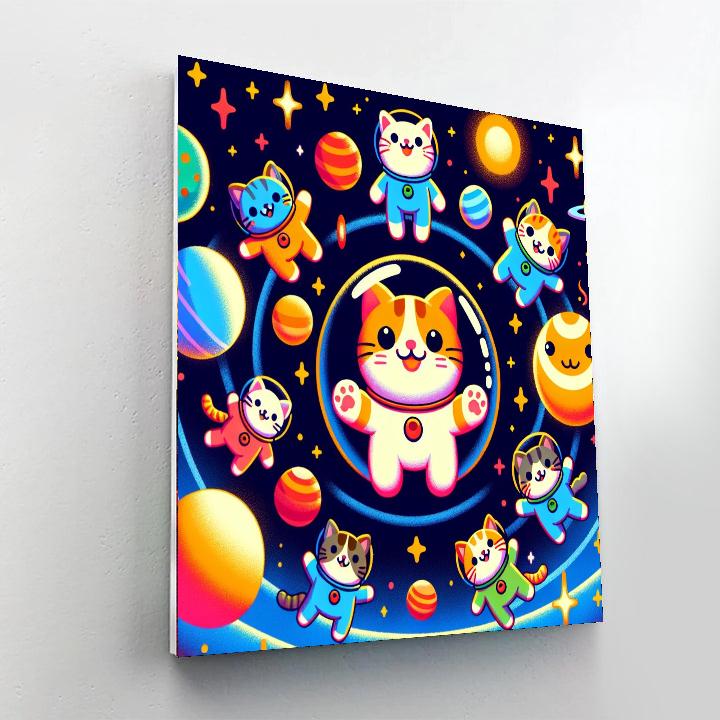 Galactic Kittens Adventure Number Painting
