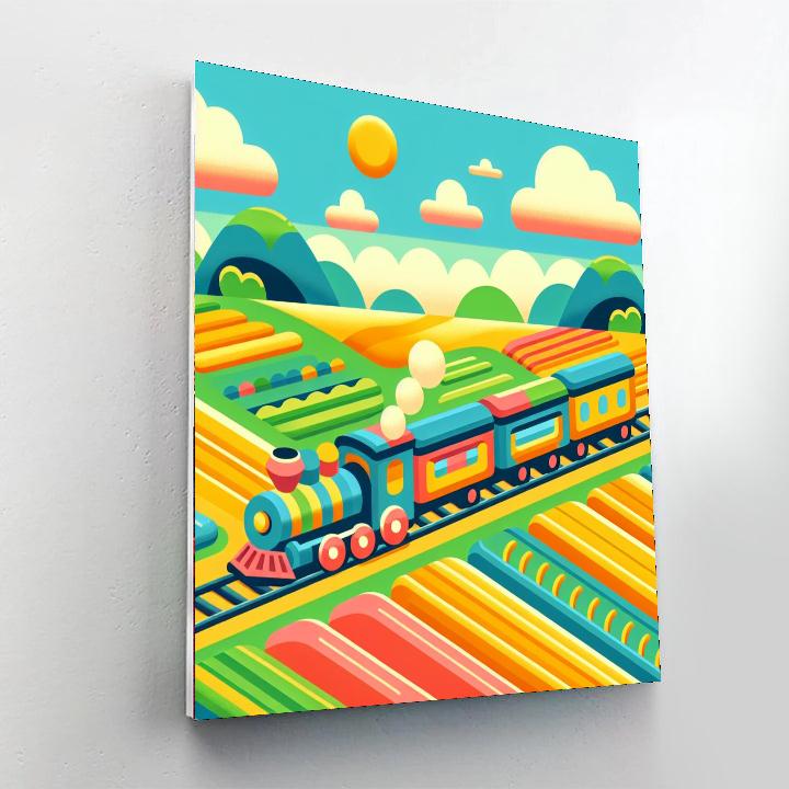 Terrific Trains On Track Number Painting