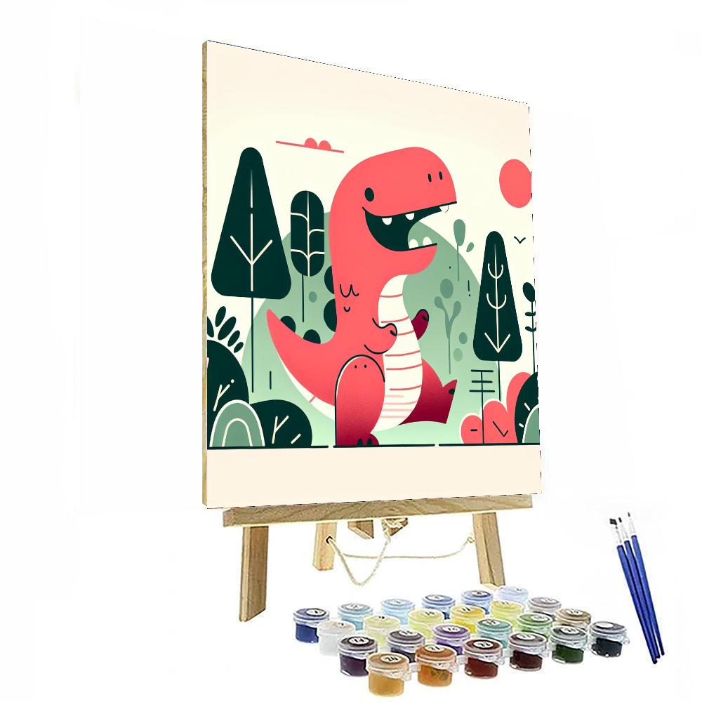 Cheery Dino Number Painting