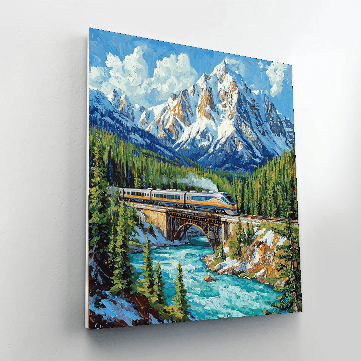 Canadian Rockies Rail Journey Paint By Numbers Kits