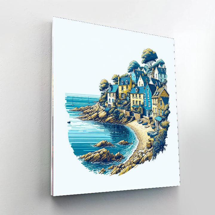 Seaside Village Escape Numbered Painting Kits