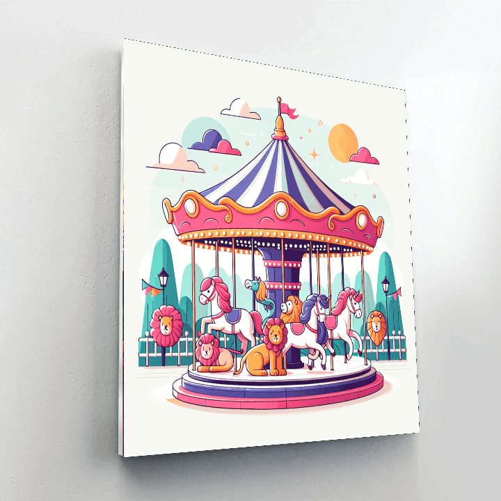 Charming Carousel Ride Paint By Numbers Art