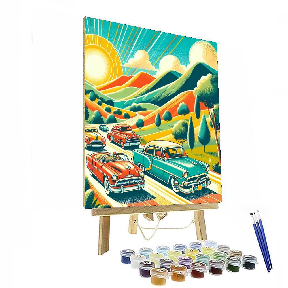 Retro Summer Road Trip Paint By Color