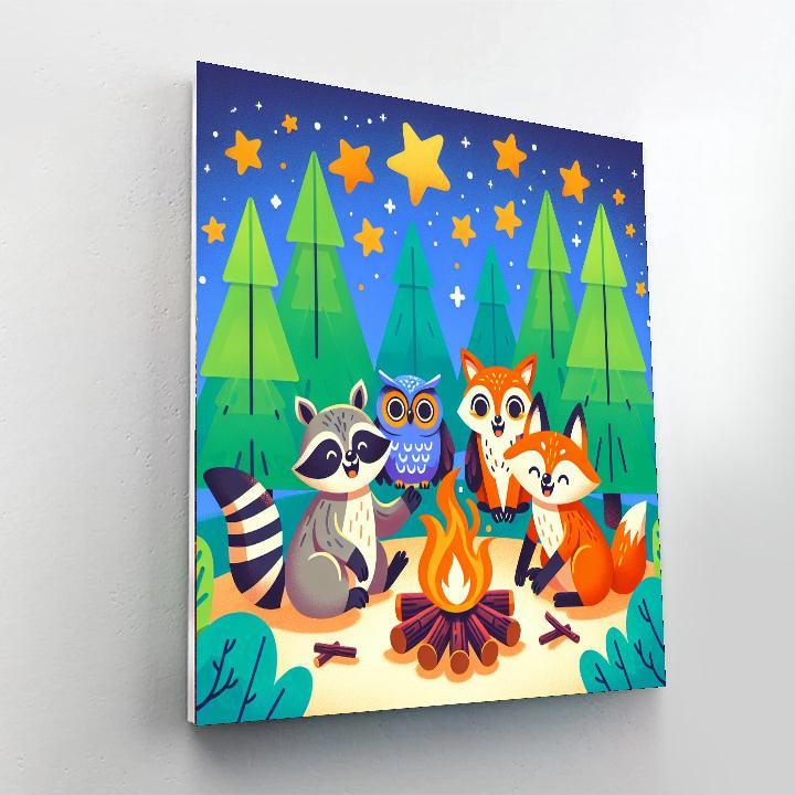 Cute Forest Campfire Paint By Number