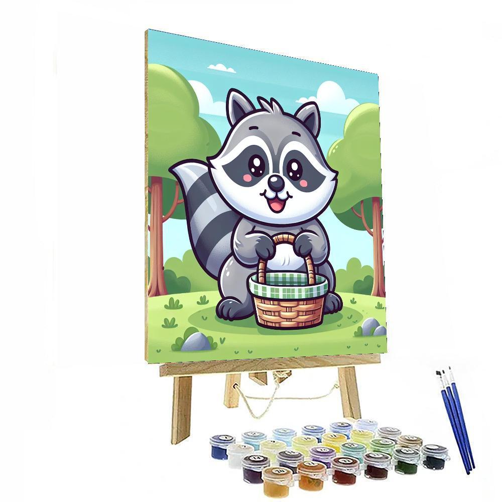 Adventurous Raccoon Paint By Color