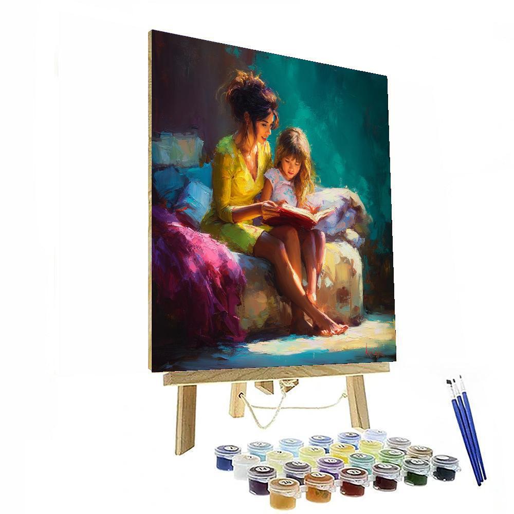 Reading Together In A Cozy Nook Painting By Numbers Kit