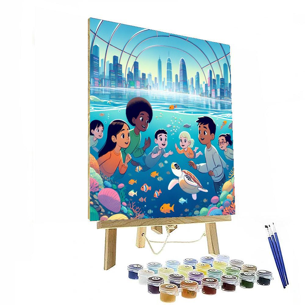 Underwater City Adventure Painting Number Kit