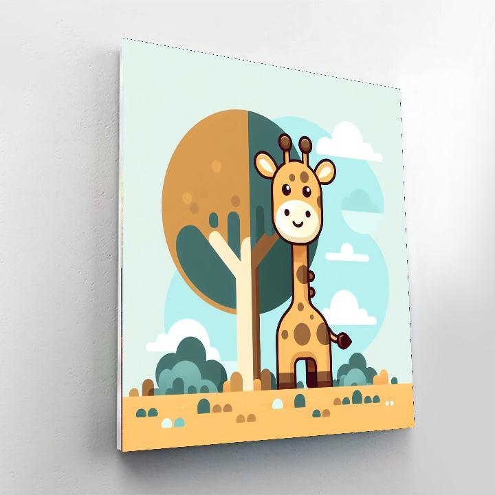 Gleeful Giraffe Gathering Paint By Number