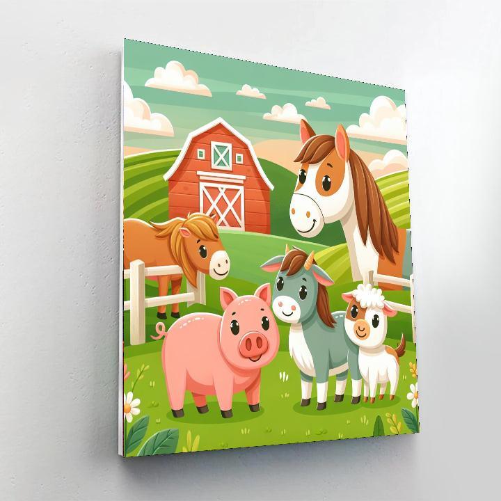 Happy Animal Farm Painting By Numbers Kit