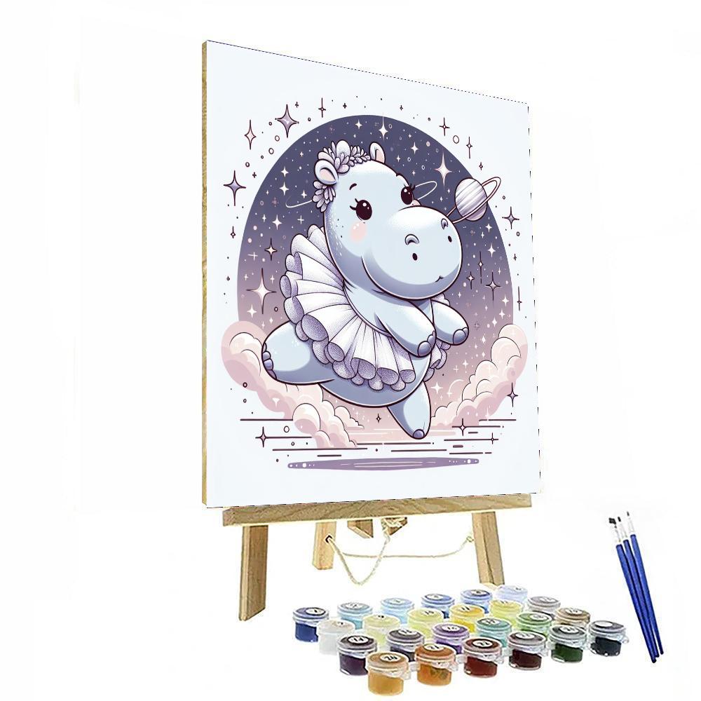 Space Ballet Hippo Number Painting