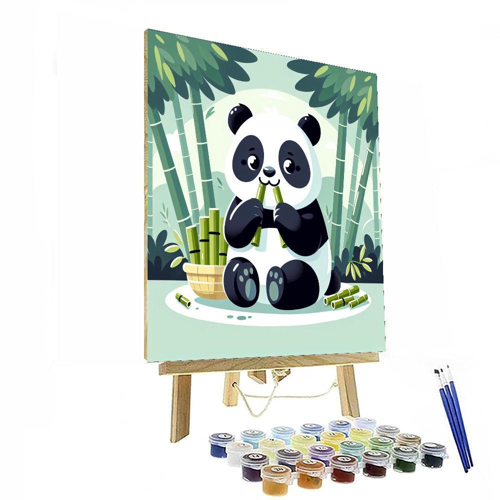 Cuddly Panda's Bamboo Feast Paint By Number