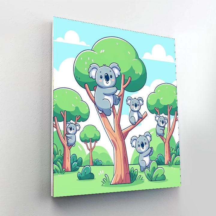 Caring Koala Climb Paint By Numbers Art