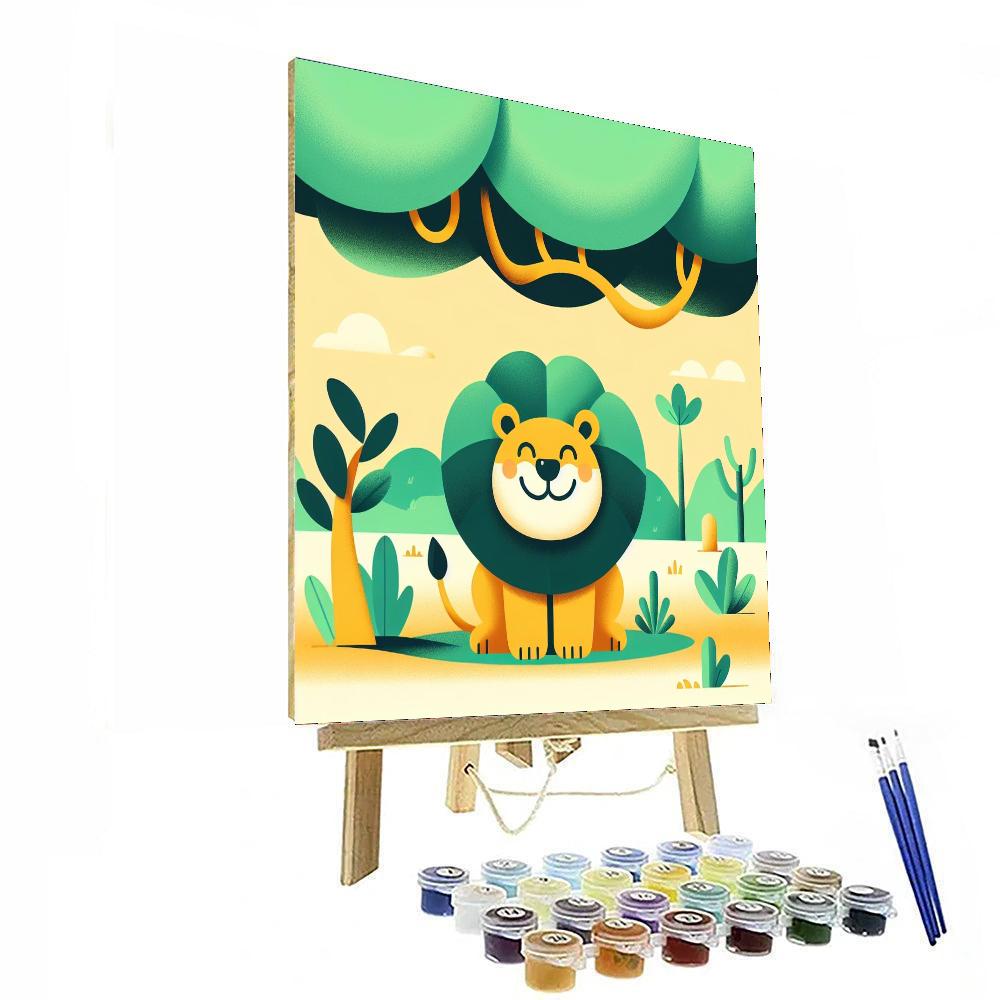 Friendly Lion's Mane Paint By Numbers Art
