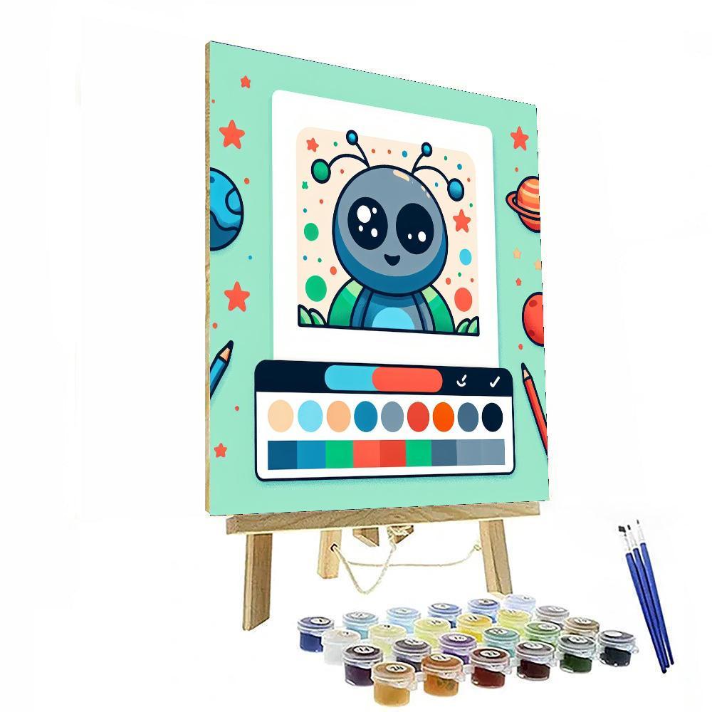 Space Creature Invasion DIY Paint By Numbers