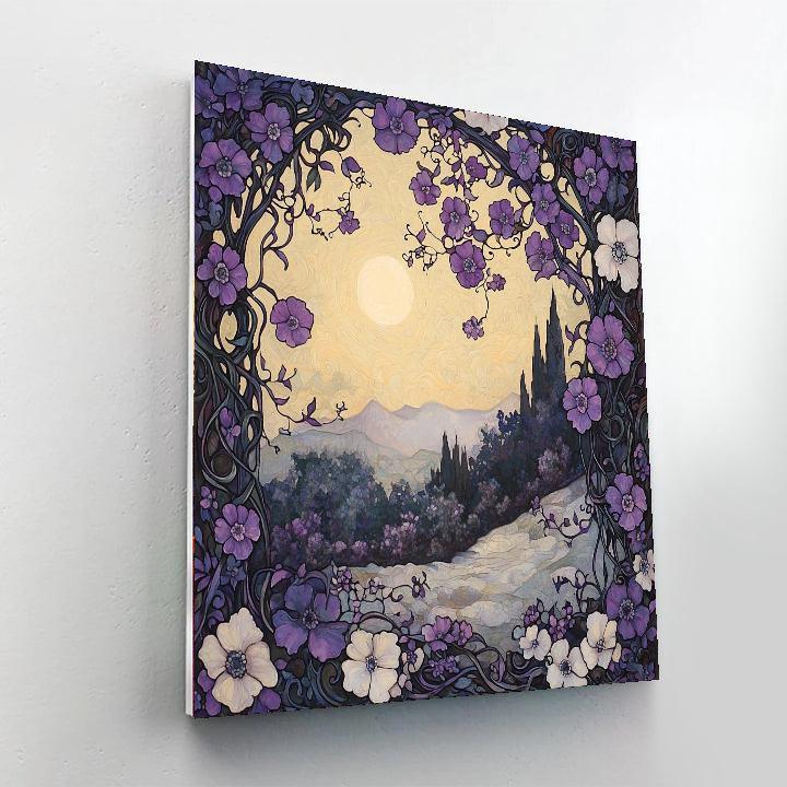 Alphonse Mucha Inspired Twilight Flora  Numbered Painting Kits