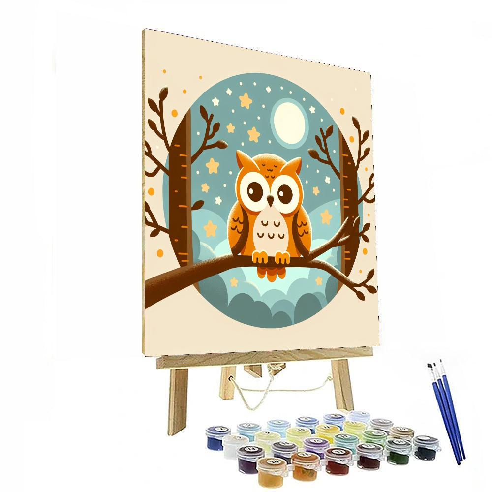 Wise Woodland Owls Painting Number Kit