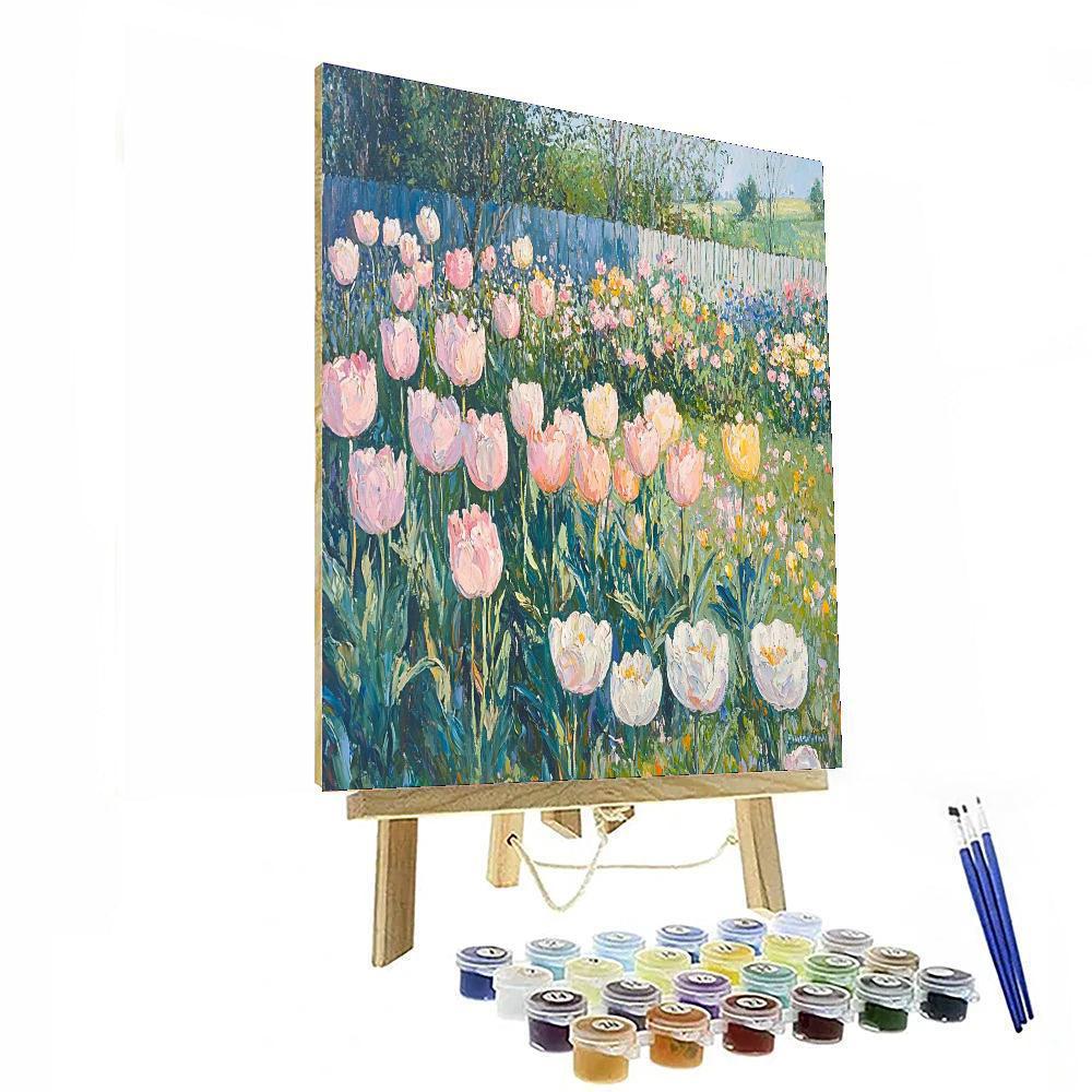 Camille Pissarro Inspired Serene Spring Blossoms  Number Painting