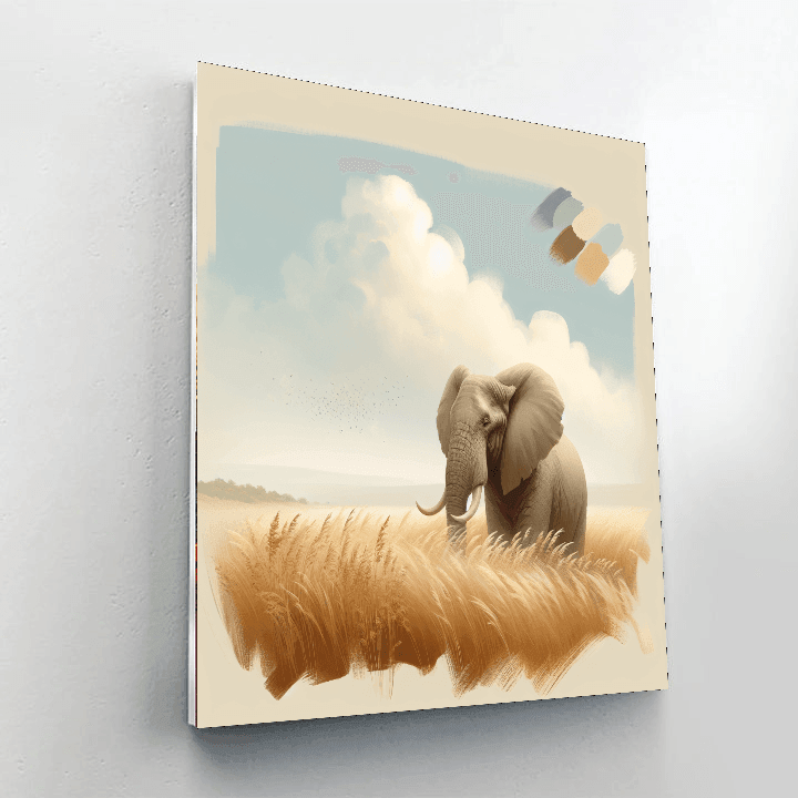 Elephant's Gentle Journey Paint By Color