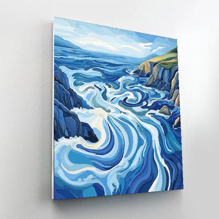 Abstract Expressionist Style Inspired Dynamic Ocean Currents  Paint By Numbers Kits
