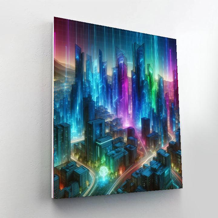 Futuristic Urban Vistas Painting Number Kit