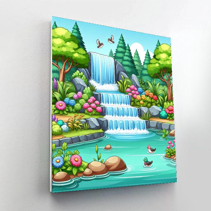 Whispering Waterfall's Secret Painting By Numbers Kit