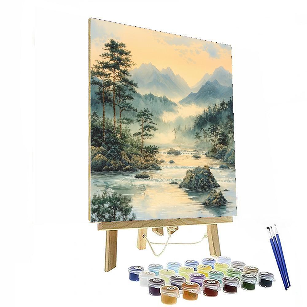 Zhao Mengfu Inspired Harmony Of Rivers  Numbered Painting Kits