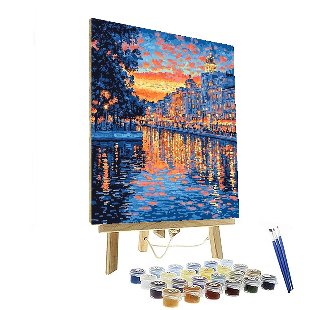 Claude Monet Inspired Whimsical City Lights  Numbered Painting Kits