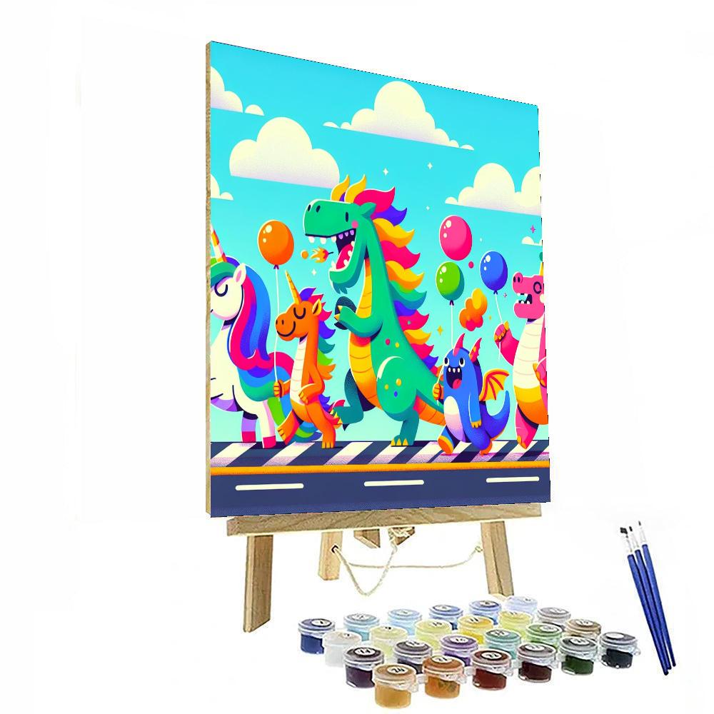 Whimsical Creature Parade Paint By Numbers Art