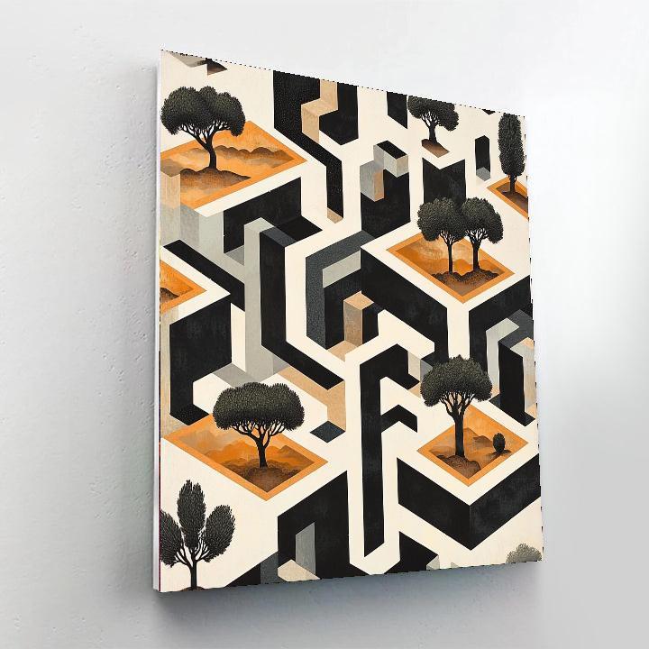 M.C. Escher Inspired Geometric Symphony  Paint By Number