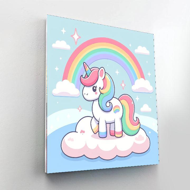 Bright Rainbow Unicorn DIY Paint By Numbers