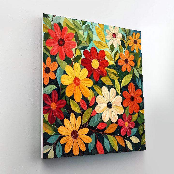 Frida Kahlo Inspired Symbolic Blooms  Numbered Painting Kits