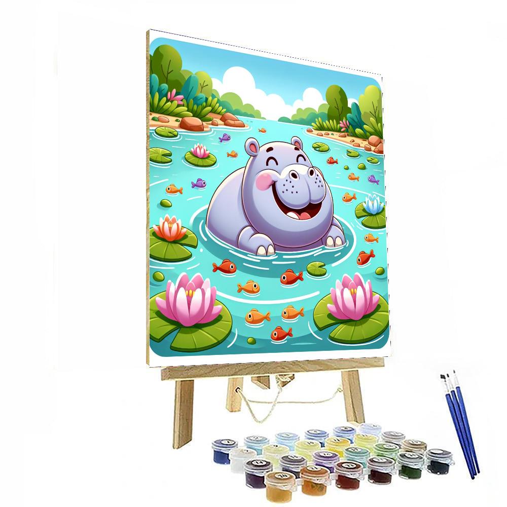 Joyful Hippo Numbered Painting Kits