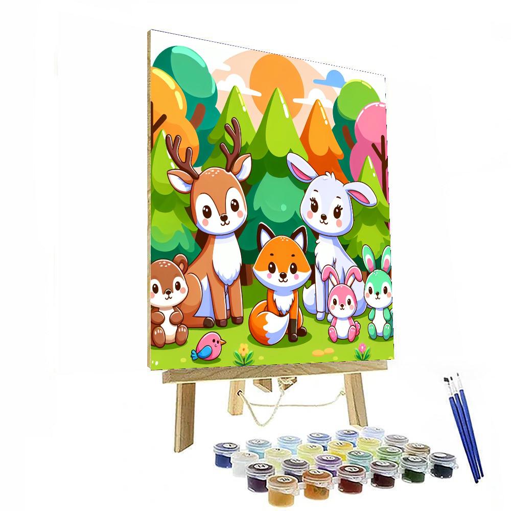 Forest Friends Assembly Paint By Numbers Art