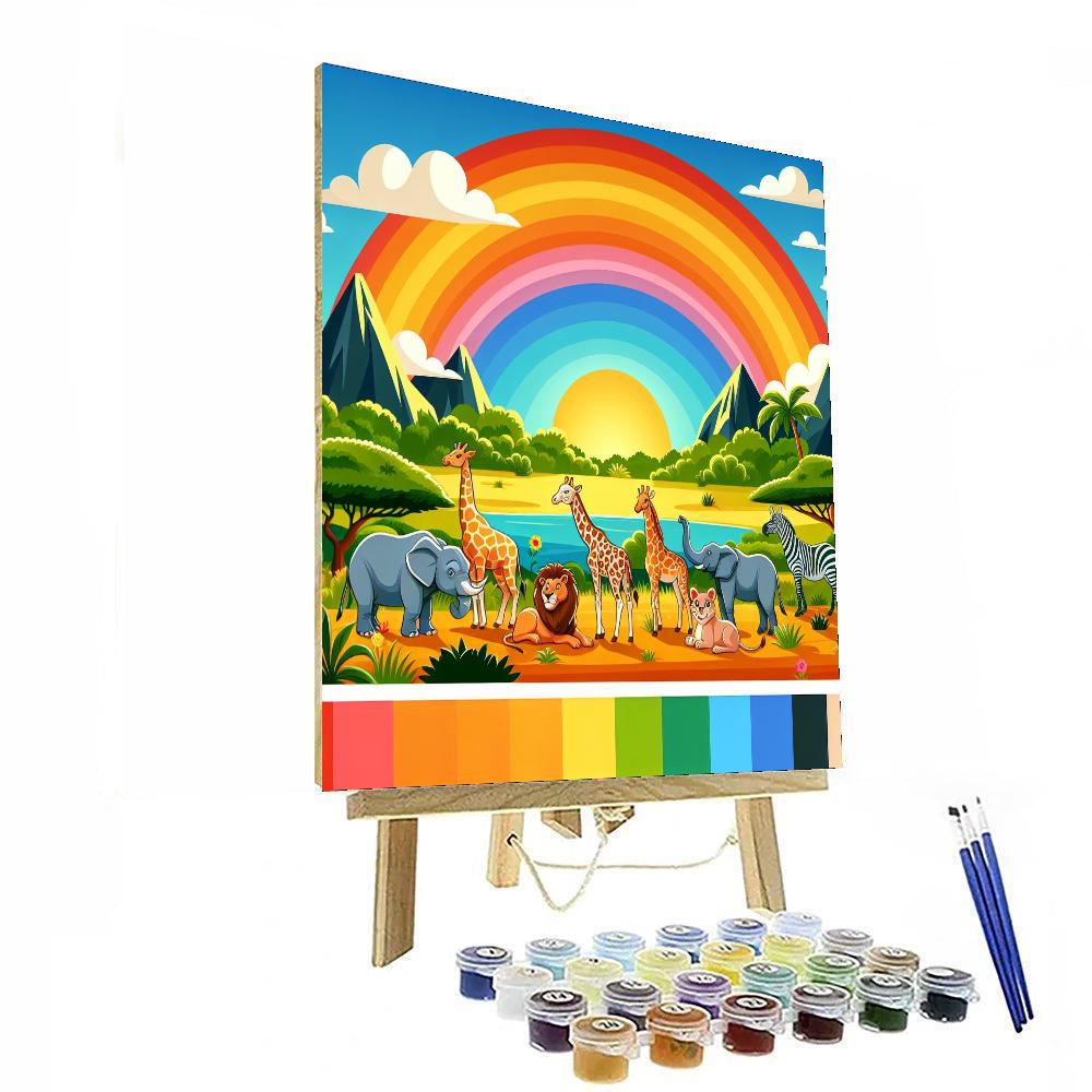 Rainbow Safari Experience Painting Number Kit