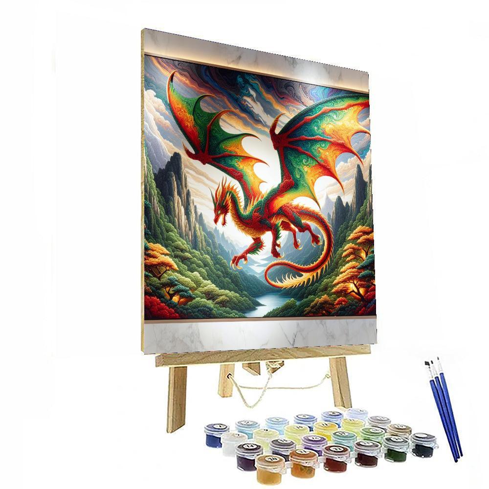 Majestic Dragon Encounter Paint By Numbers Art