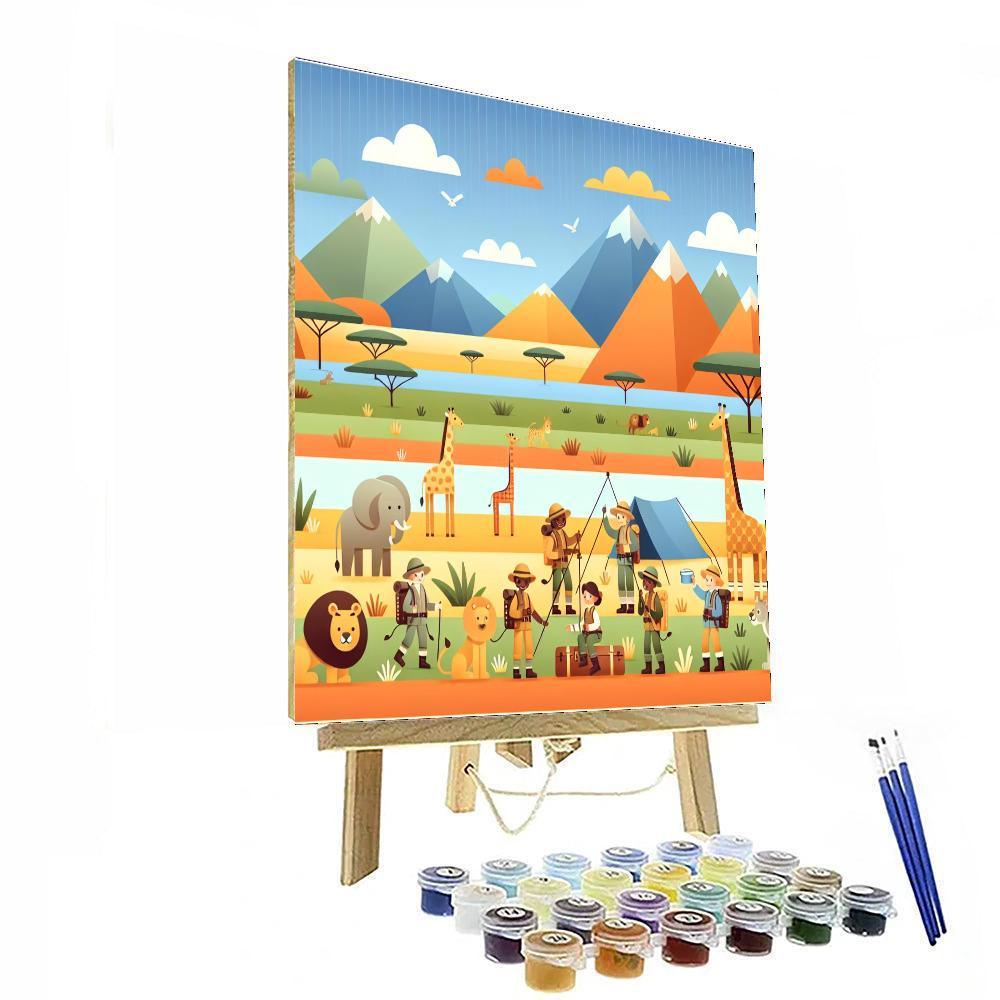 Adventurous Safari Camp Paint By Numbers Art