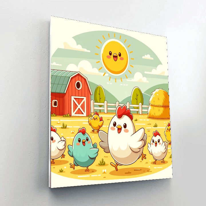 Charming Chickens DIY Paint By Numbers