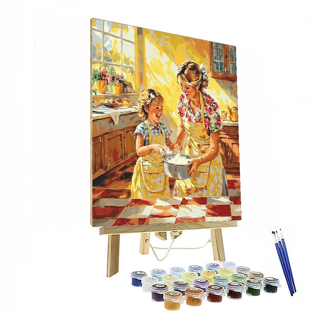 The Little Chef And Mom Paint By Color