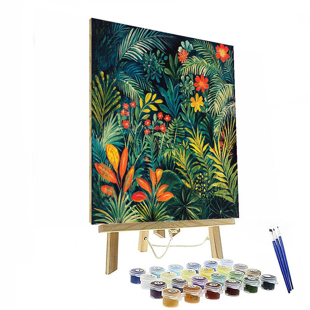Henri Rousseau Inspired Prismatic Jungle  Paint By Number
