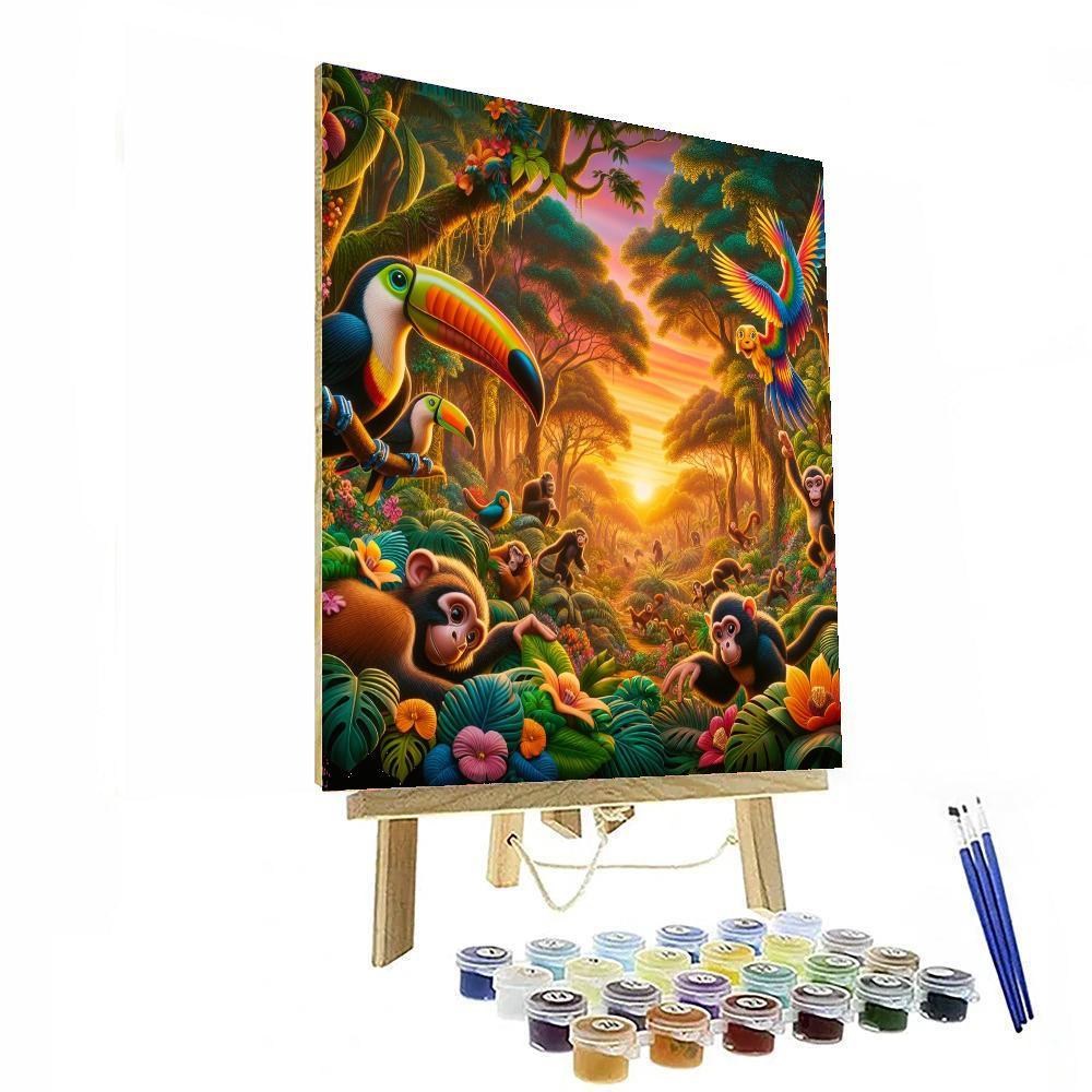 Enchanted Rainforest For Kids Numbered Painting Kits
